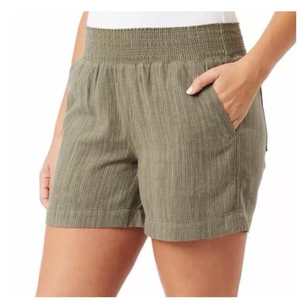 Briggs Ladies' Linen Blend Short, Green, 2XL H9